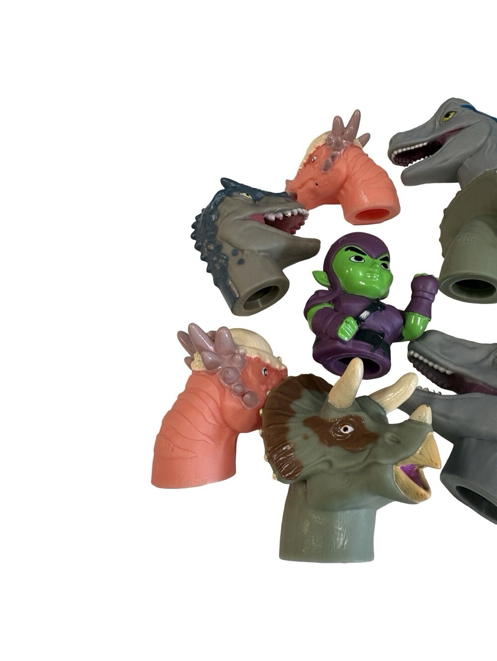 Small Lot Mini Dinosaur Heads Finger Puppet Dinosaur Finger Toys - Picture 4 of 8